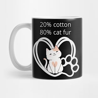 Funny Cat Lover 20% cotton 80% cat fur Mug